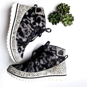 Sorel Tivoli Go High Lux genuine calf fur sneaker.